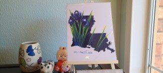 Watercolor illustration of Louisiana with Louisiana Irises