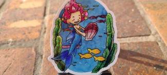 Glittery cute mermaid sticker