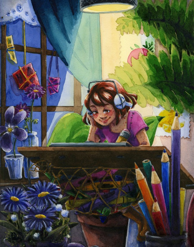 LoFi Lilliputian (traditional watercolor)
