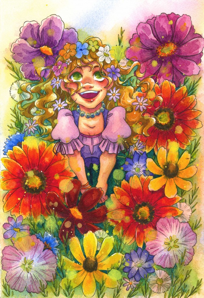 Symphony of Petals (traditional watercolor)