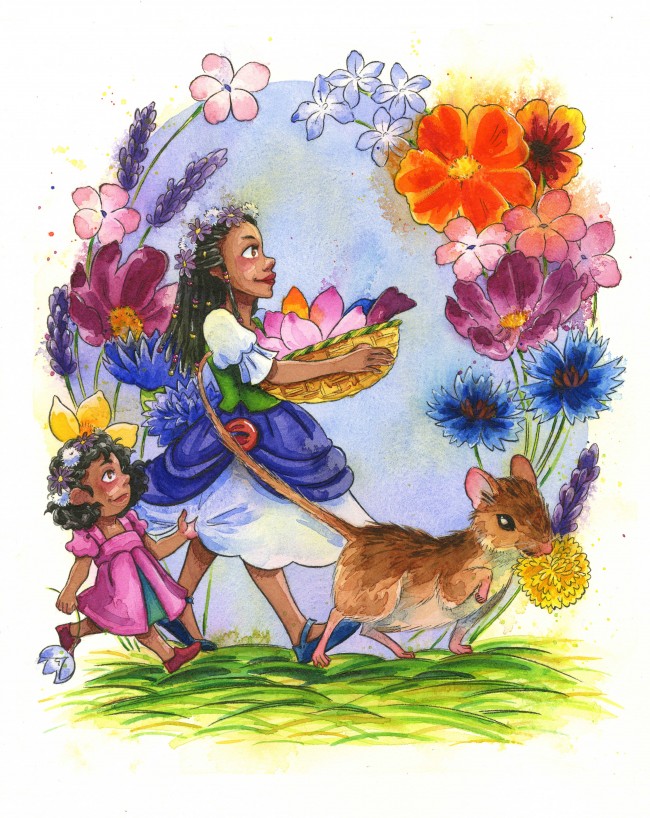 A Posy of Friends (traditional watercolor)